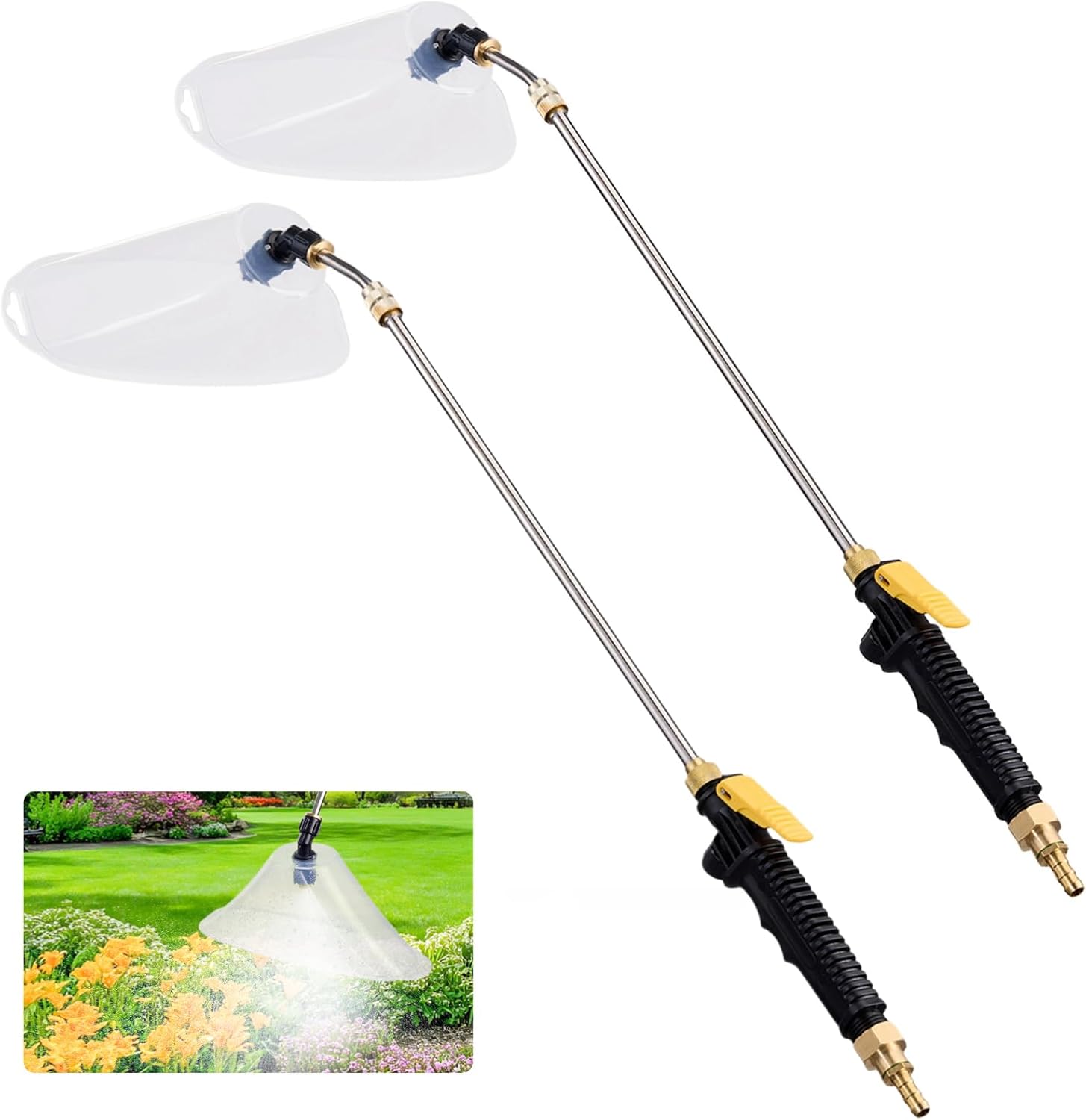 2 Pack Retractable Sprayer Wand with Drift Guard Shield - Prevents Droplet Drift for GardeningSprayer Accessory, Nozzle with Guard (Big Drift Guard, 2)