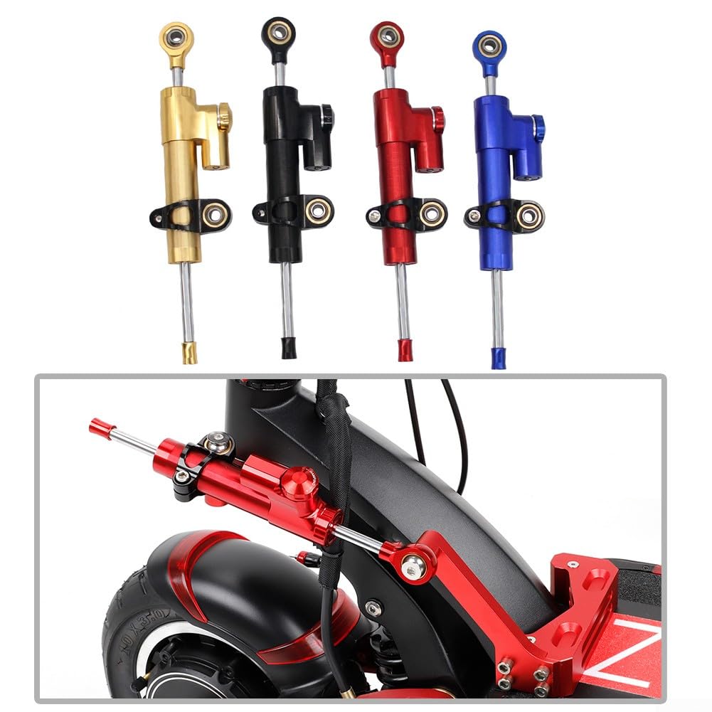 Scooter Lenkstabilisator Dämpfer, verstellbarer Scooter-Lenkungsdämpfer für Zero 10X für VSETT 10 (rot)