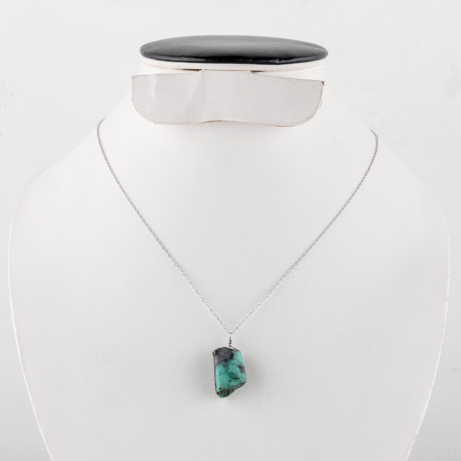 InfinityGemsArt Raw Emerald Pendant Necklace for Women, May Birthstone, Natural Gemstone Rough, Handmade Jewelry, Chakra Energy Healing Crystals, 925 Sterling Silver Chain 20 inch - Image 7