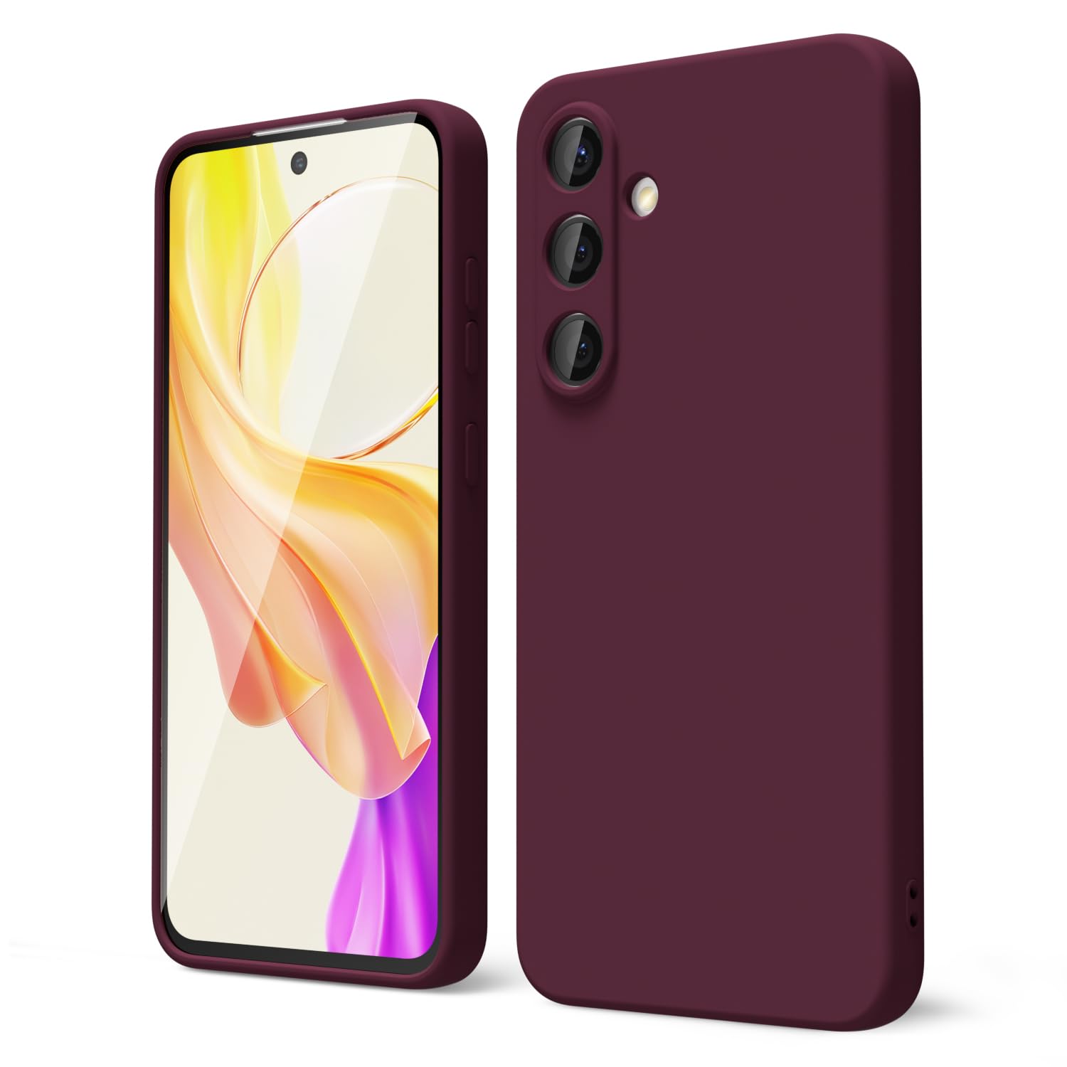 oakxco for Samsung Galaxy S24 Ultra Phone Case Liquid Silicone, Neon Bright Solid Color, Thin Slim Soft Rubber Gel Matte TPU Plain Simple Cover for Women Girl Cute, Hot Pink Fuchsia — view 28
