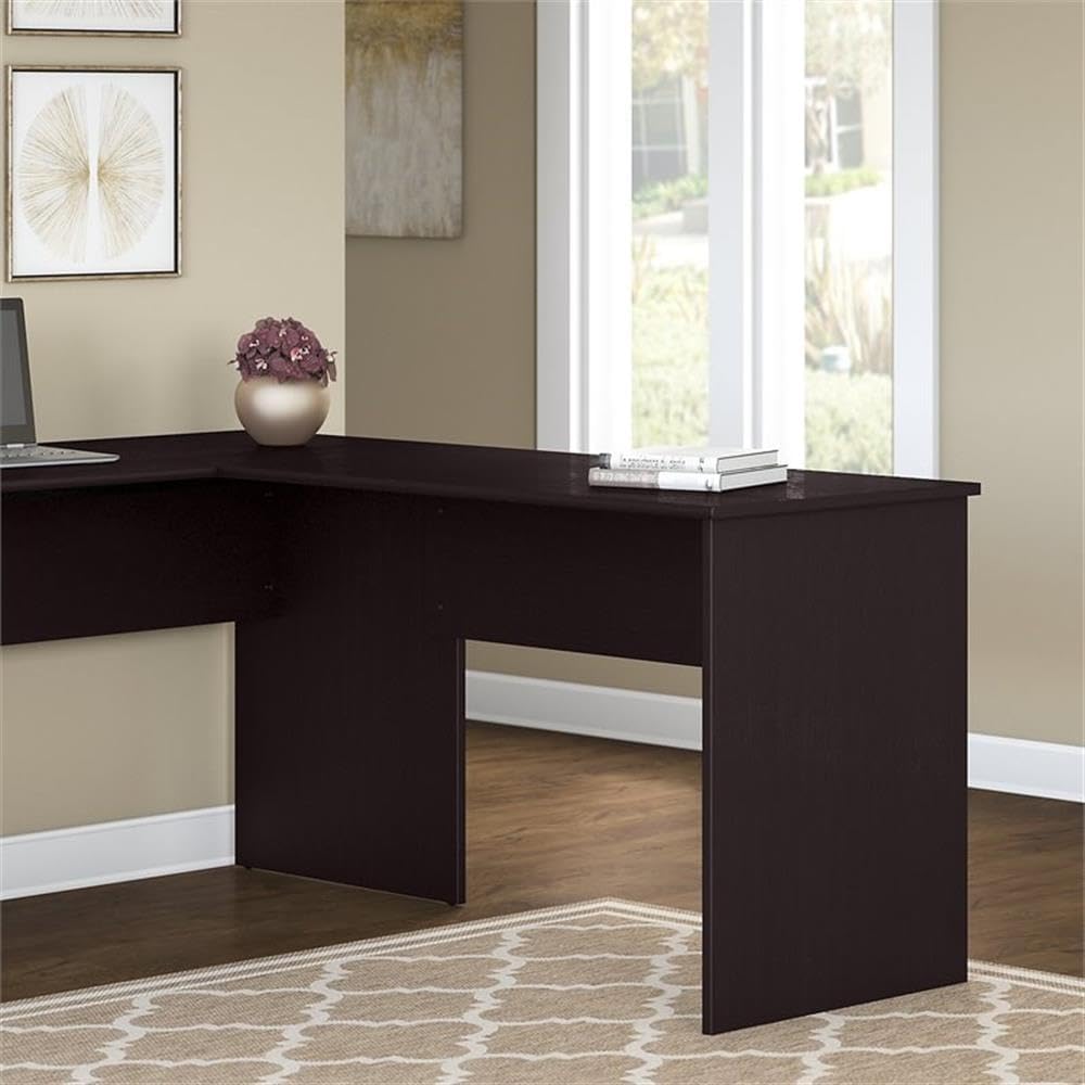 Pemberly Row Engineered Wood 42W Desk Return, Espresso Oak Finish, Attaches to 60W/72W Desk, Open Base Design, Office Workspace Extension