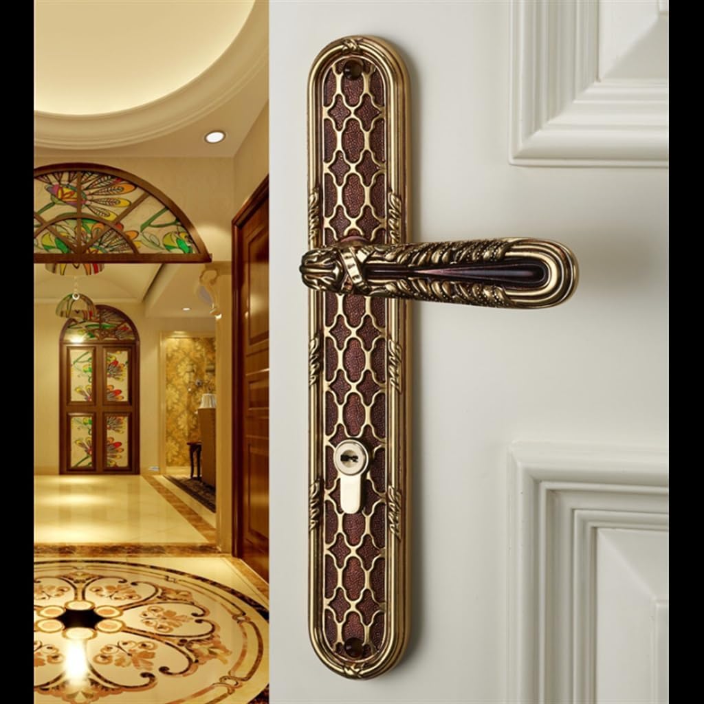 Copper Door Lock Interior Bedroom Silent Copper Solid Wood Room Door Lock Universal Handle