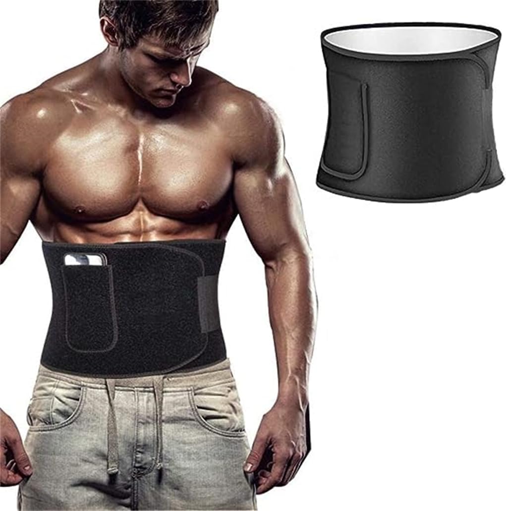 Waist Trainer for Women and Mens, Waist Trimmer Belt and Sweat Band, Sauna Suit Sweat Workout Belly Band Stomach Shaper for Enhanced Sweating Reduce Belly Fat Waistline, Size M