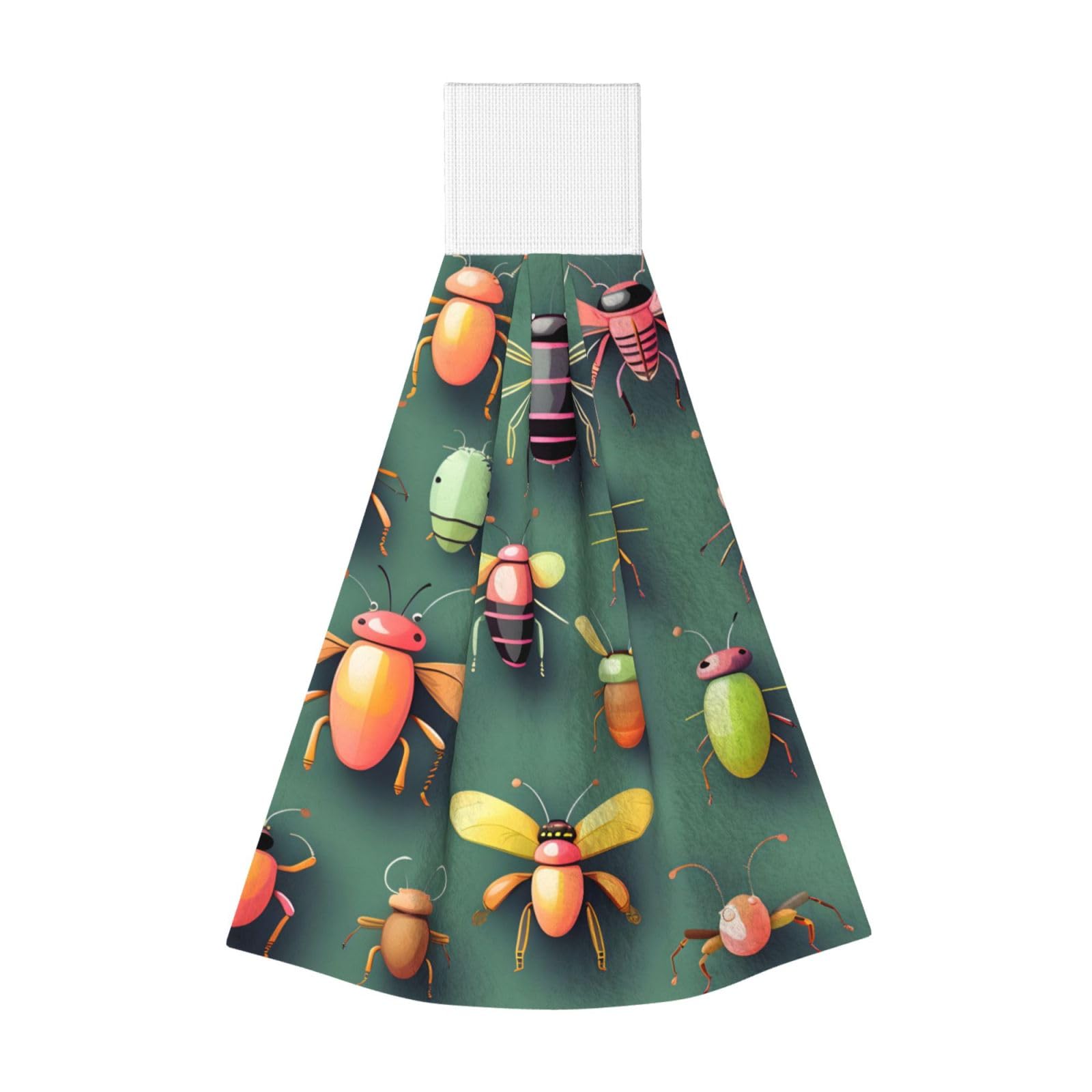 WUPngg Insect Atlas Bathroom Tie Towels/Dish Cloth,Kitchen Hanging Towel, Coral Fleece Dry Cleaning Hand Dishcloths One Size