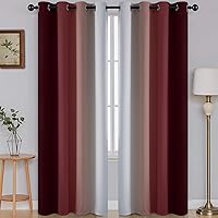 Vista 77 de SimpleHome Ombre Room Darkening Curtains 96 inches Length for Bedroom,Grommet Gradient Light Blocking Beige Gradient Window Curtains for Living