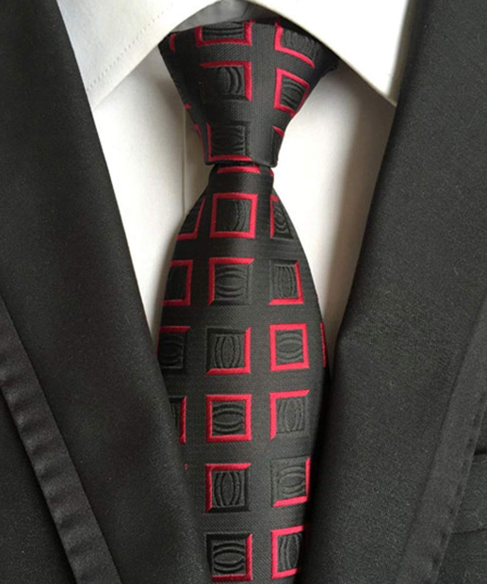 Secdtie Pack de 4 corbatas para hombre, diseño de rayas clásicas, jacquard - negro - talla única