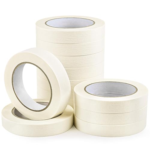 Cintas de enmascarar a granel de 34 pulgadas, 12 paquetes de pintores blancos para dibujar en general con cintas para pintar, manualidades, arte,