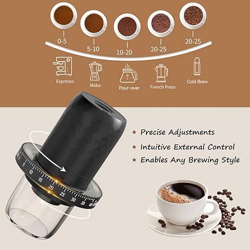 Miniatura 3 de Molinillos de café para uso doméstico, molinillo portátil de granos de café eléctrico con cepillo de limpieza, 20 tazas por carga, molinillo de