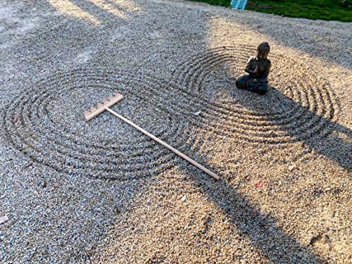 Rastrillo Zen Grande para Jardín 48" 6 Dientes Madera miniatura 6