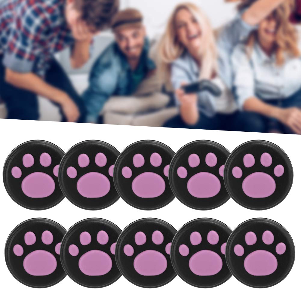 10-Piece Thumb Grip Set - Black Cat Claw Design Silicone Joystick Covers For Switch Lite