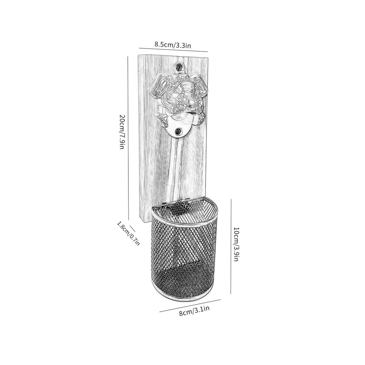 Abridor De Botellas De Cerveza De Pared Con Recogecápsulas – Forma De Elefante En Aleación De Zinc Y Madera Maciza, for Nevera O Pared, Perfecto for Bar Casero, Cocina(2 pcs)