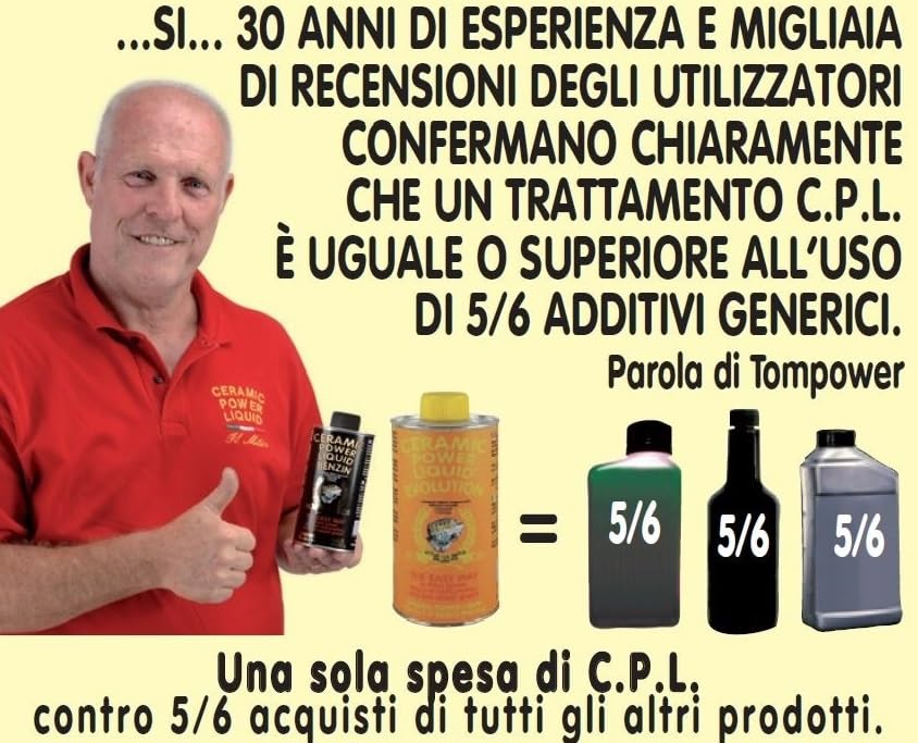 CERAMIC POWER LIQUID Classic CONCENTRATO 300 ML per Motori Fino a 3.000 CC.  Originale! Direttamente dal Produttore!! : Amazon.it: Auto e Moto