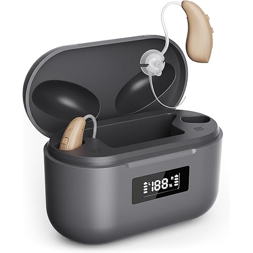 Hearing Aids, Hearing Aids for Seniors, Rechargeable Hearing Aids with Intelligent Noise Cancelling ,16-channel chip, 5 Levels of Volume Adjustment, Hearing Amplifiers with Clear Sound Quality for Severe Hearing Loss