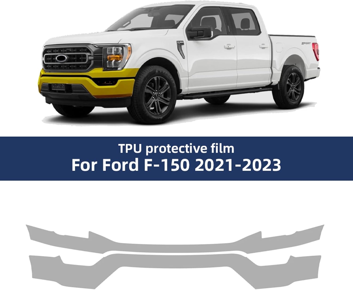 FDAIUN for 2021-2023 Ford F-150 Precut Paint Protective Film 8.5 Mil TPU PPF Front Bar Clear Car HD Scratch Exterior Accessories