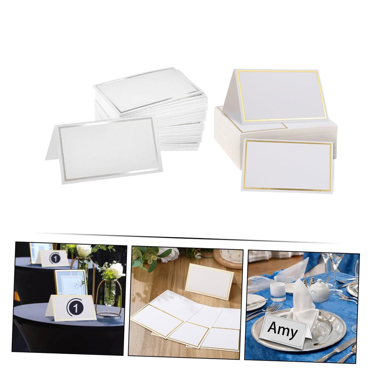 Platzkarten 200 Stück aus Papier, Rund, Elegant für Hochzeit und Bankett | Bronzefarbenes Design, Strukturierte Aufsteller, Glatt und Grat, Leicht Beschreibbar, für Gespräche und Feste