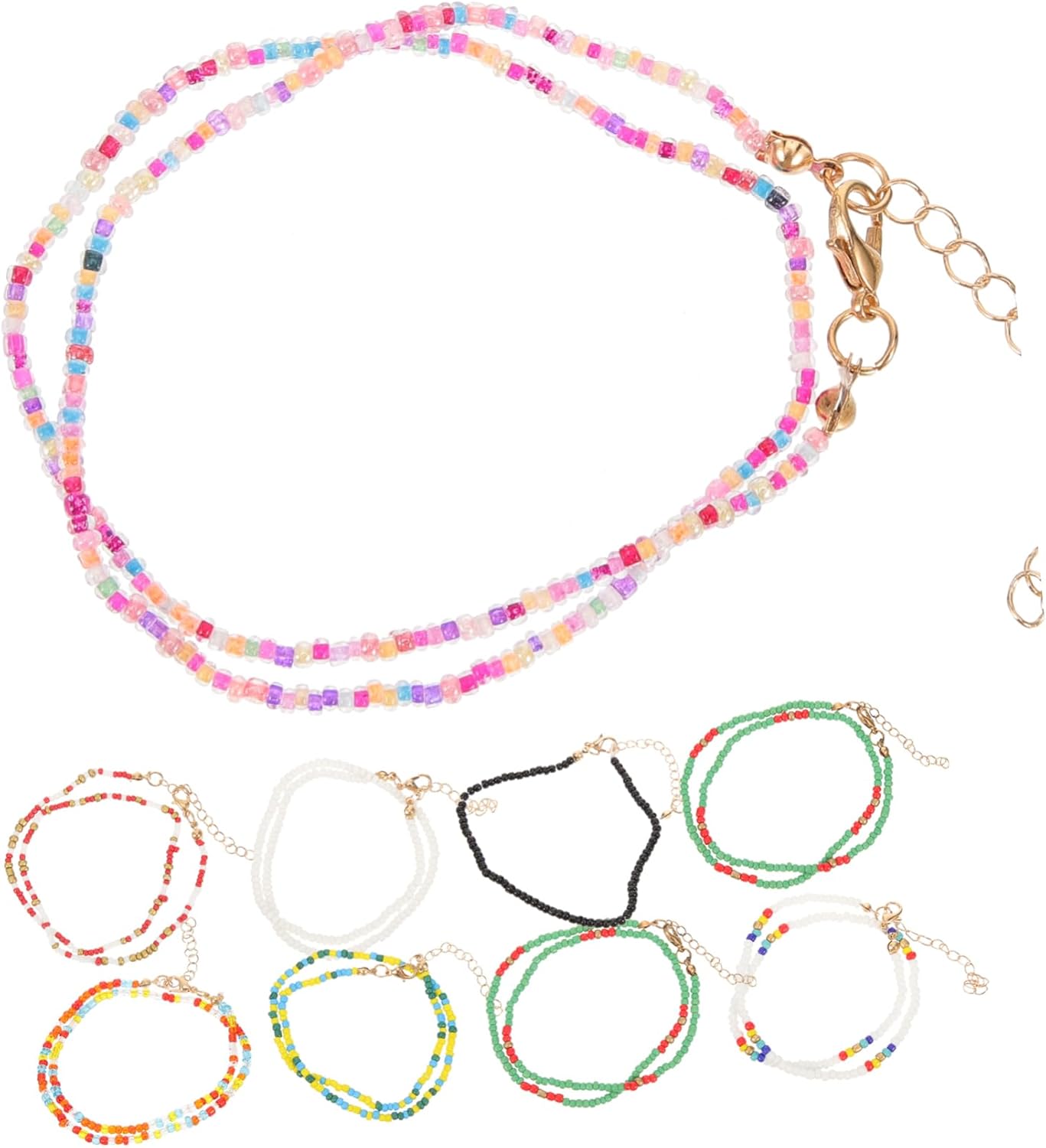 DHAYUCP] 女の子のジュエリー9pcsビーズチョーカーネックレスティーン