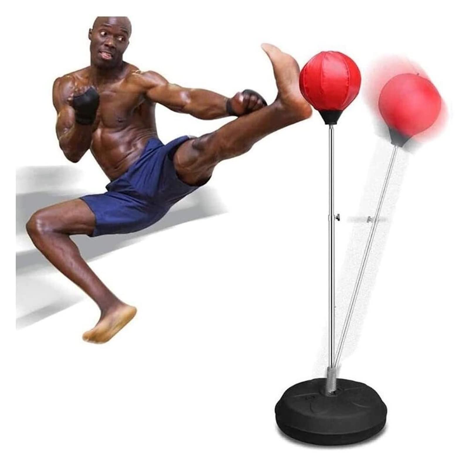Stojący worek bokserski, nadmuchiwany worek bokserski, fitness worek bokserski, zestaw z grubszym PCW, mocna trwała sprężyna, wytrzymuje mocne uderzenia dla odstresowania