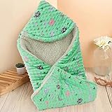 Florida All Season Hooded Baby Blanket Swaddler Wrapper Flannel Soft and Comfortable for New Born Baby Girls and Boys-Wrap Sea Green