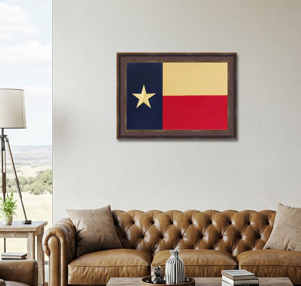 Amazon.com: Wall Art Giant | Framed Texas Flag | Real Cotton Cloth