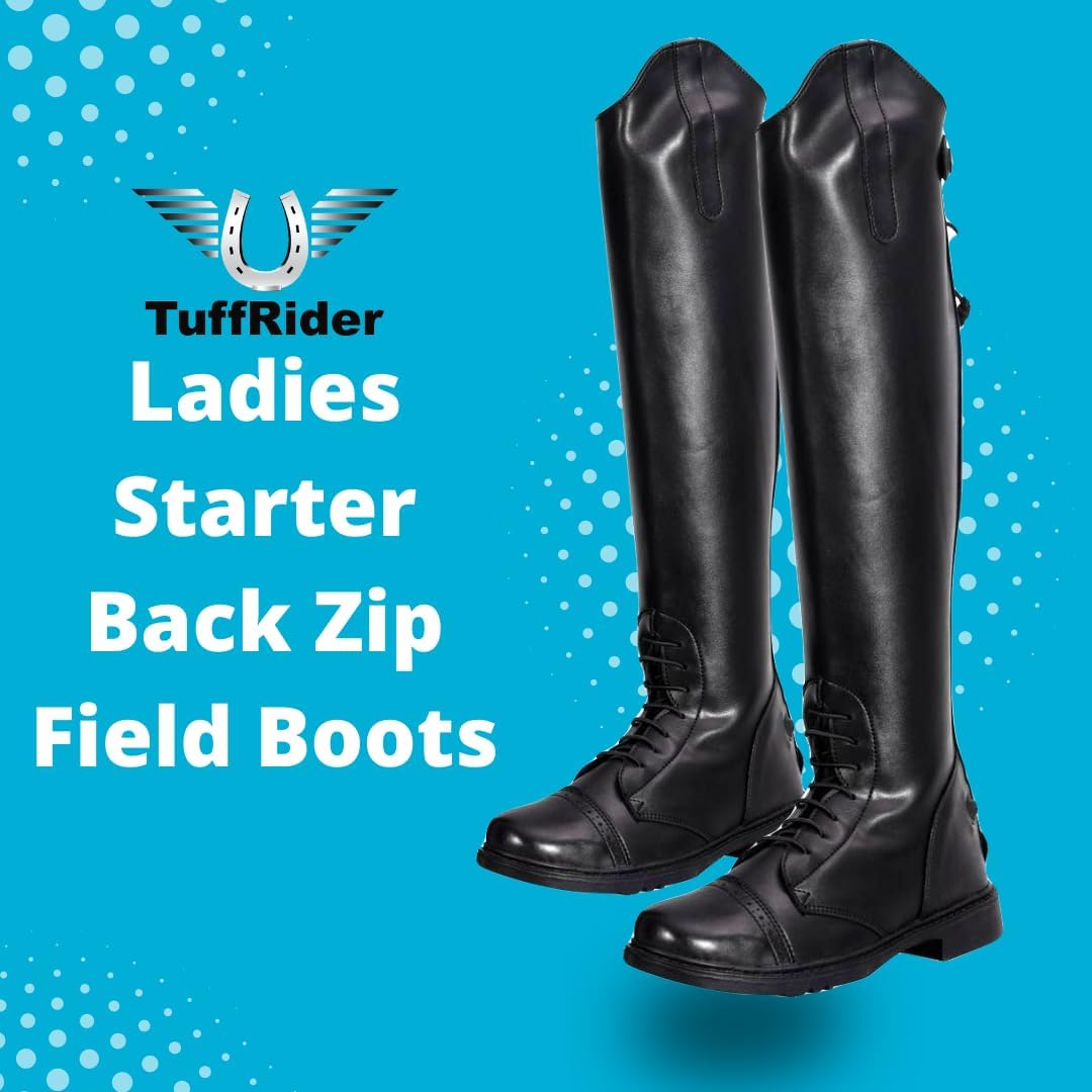 TuffRider Women's Starter Back Zip Field Boots in Synthetic Leather - Image 3