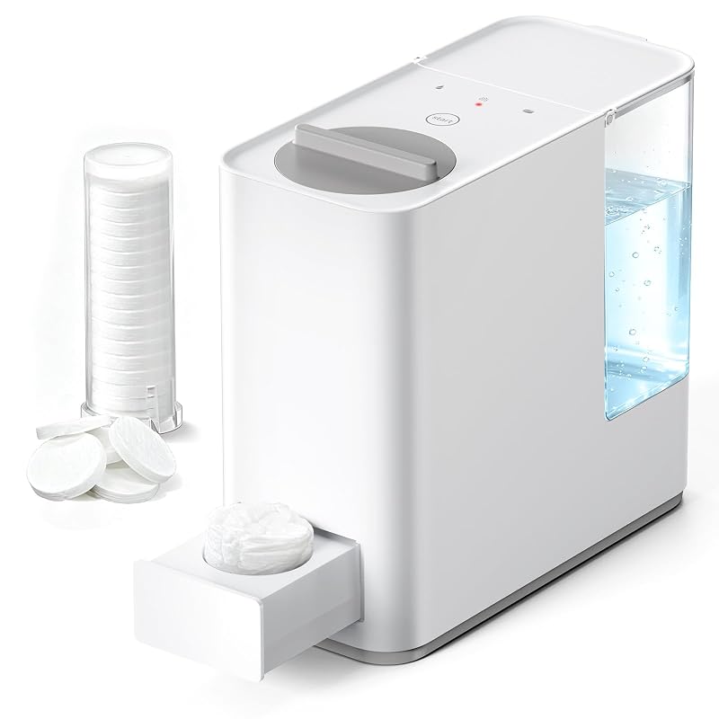Aquecedor e dispensador de toalhas faciais Anaroop com 3 níveis de temperatura e 20 toalhas comprimidas