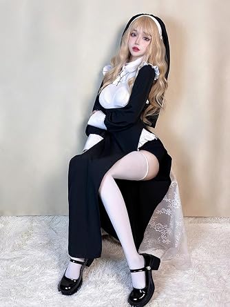 Saoki Manufacturing Nun Battle Nun Dress Sexy Cosplay Uniform Maid Outfit Dress Costume Ladies Women's Clothing Costume Photography Large Size