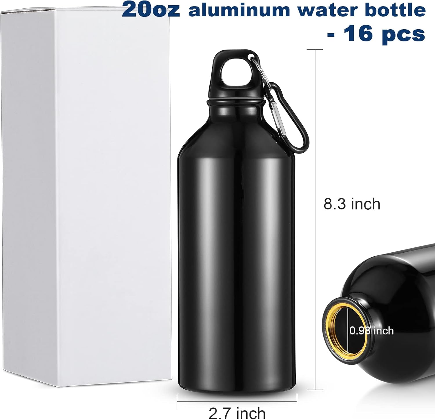 CHENGU 16 Pack Aluminum Water Bottles 20 Oz Blank Reusable Water Bottles Lightweight Aluminum Gym Travel Bottle Leak Proof Team Customized Bottles for Bike Bicycle Camping - Image 3