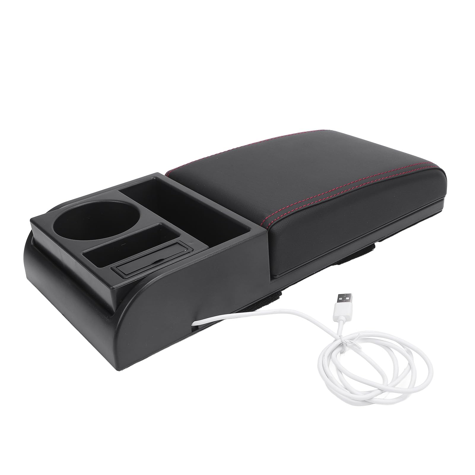 Funda para Consola Central, Funda de Protección Integral para Coche, Cojín para Reposabrazos de Coche Fácil de Limpiar con Bolsa de Almacenamiento con Portavasos USB, Ideal para la Mayoría