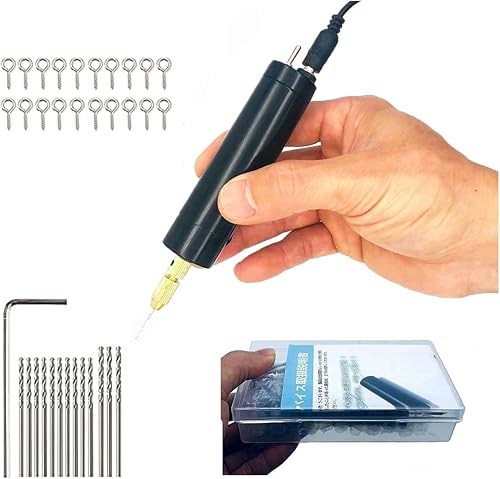 Juego de herramientas eléctricas de taladro manual para moldes de fundición de resina, mini kit de tornillo de banco eléctrico con 13 brocas