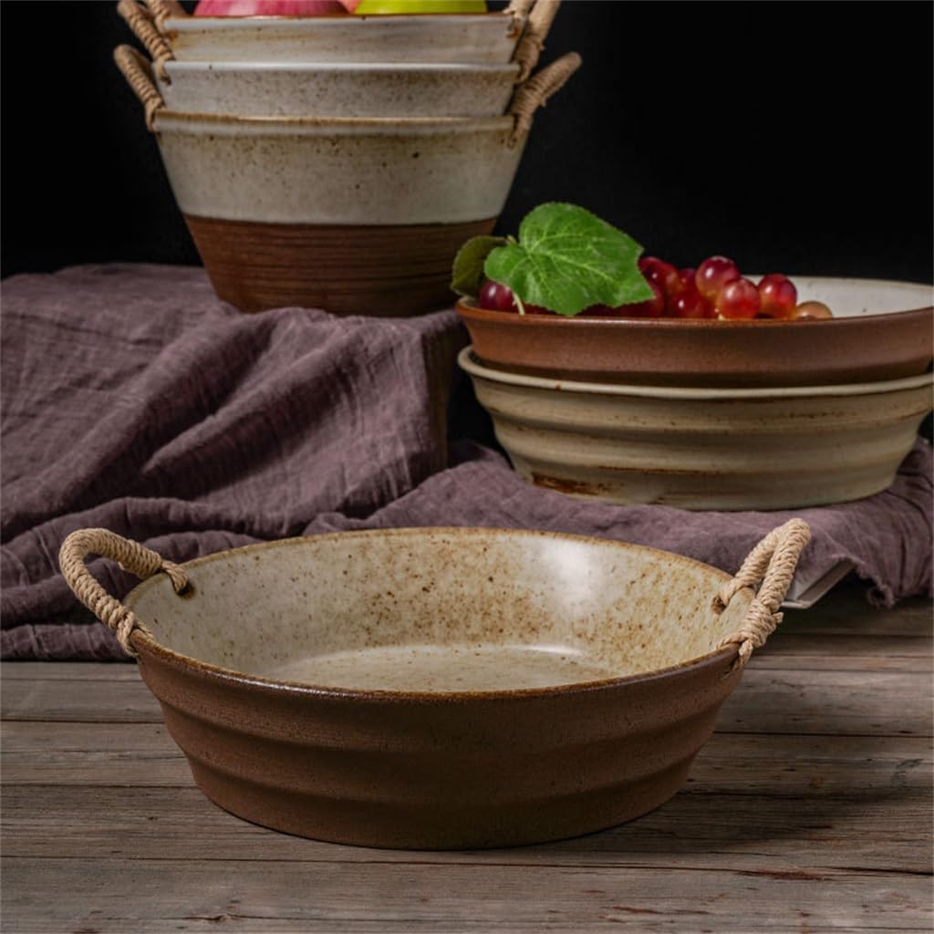 Vintage Ceramic Yearly Fish Tall Plate Bowl Straight Side Dish Hand Painted Lapis Lazuli Hotel Tableware