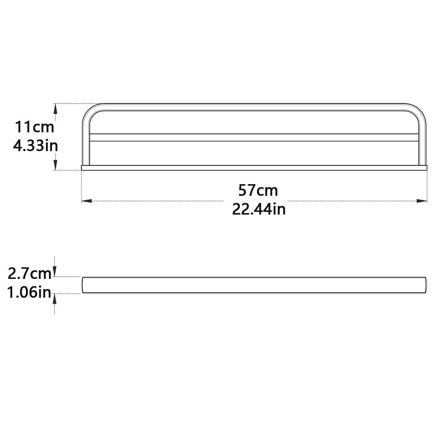 Portasciugamani moderno a parete a doppio strato, resistente, in acciaio inox SUS304, con finitura cromata, per bagno e cucina.