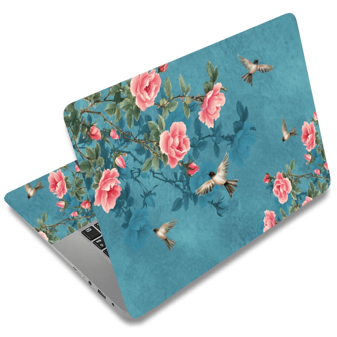 SUPERDANT Flower and Bird Laptop Skin Birds and Branches Laptop Sticker PVC Computer Stickers Dustproof Notebook Art Decal 12" 13" 13.3" 14" 15" 15.4" 15.6" Waterproof Art Decal Protector