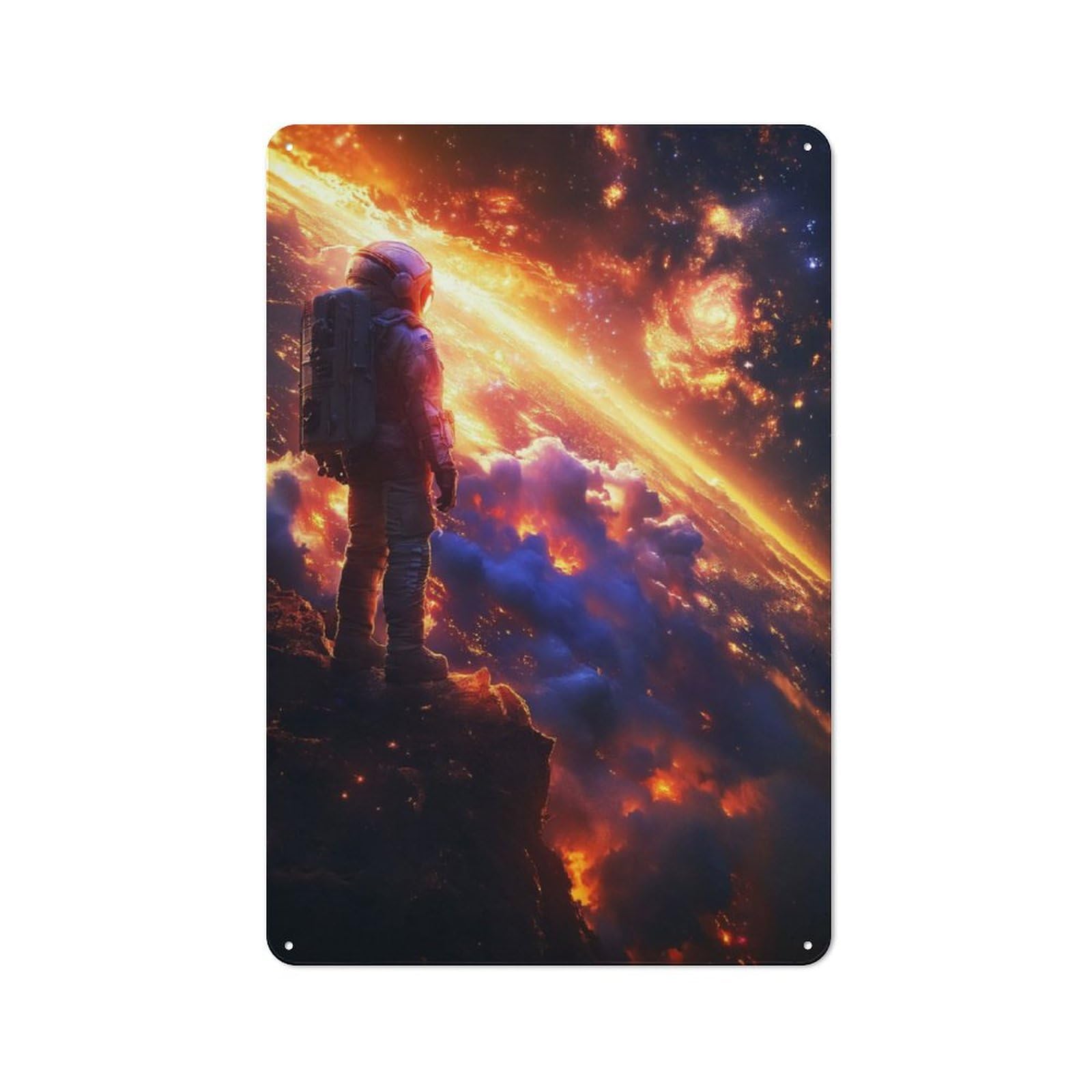 Space Scene Metal Gift Sign 30x20cm, Vintage Home Wall Decor for Home, Shop, Pub Or Studio Wall