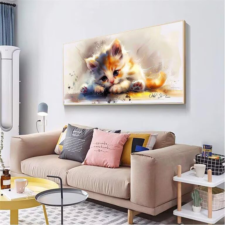Point Croix Diamant Chat Anti-Stress | Solution Déco Maison 70x140 - 3
