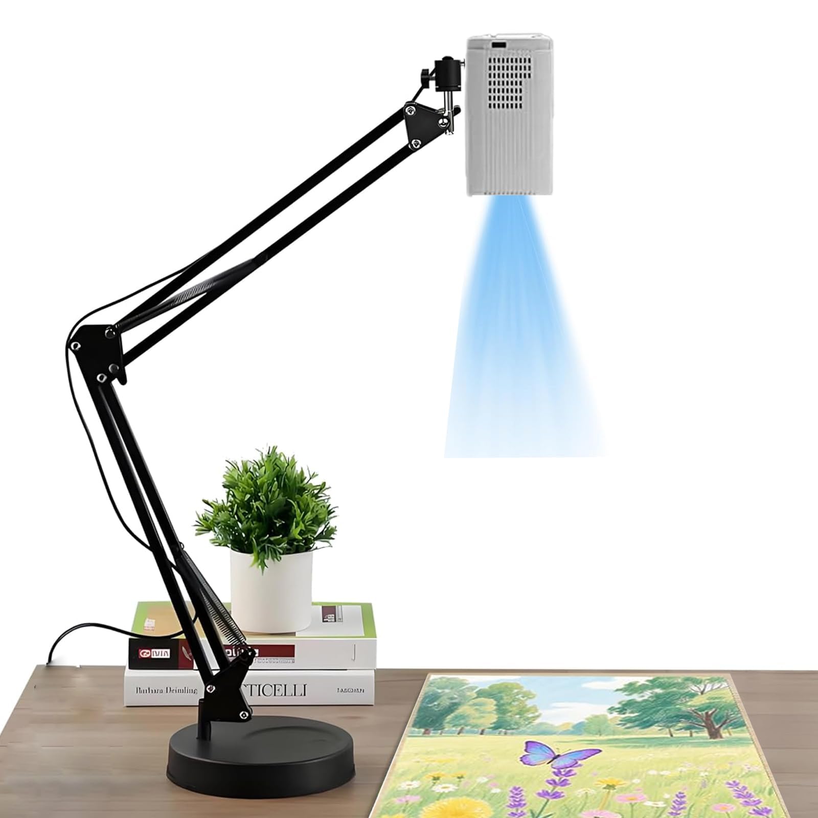 COYEUX Proiettore Digitale per Ricalco Artistico, Proiettore per Linee di Precisione con Supporto Metallico Girevole a 360°, Regolabile da 18×13 Cm a 220×125 Cm, per Artisti, Principianti
