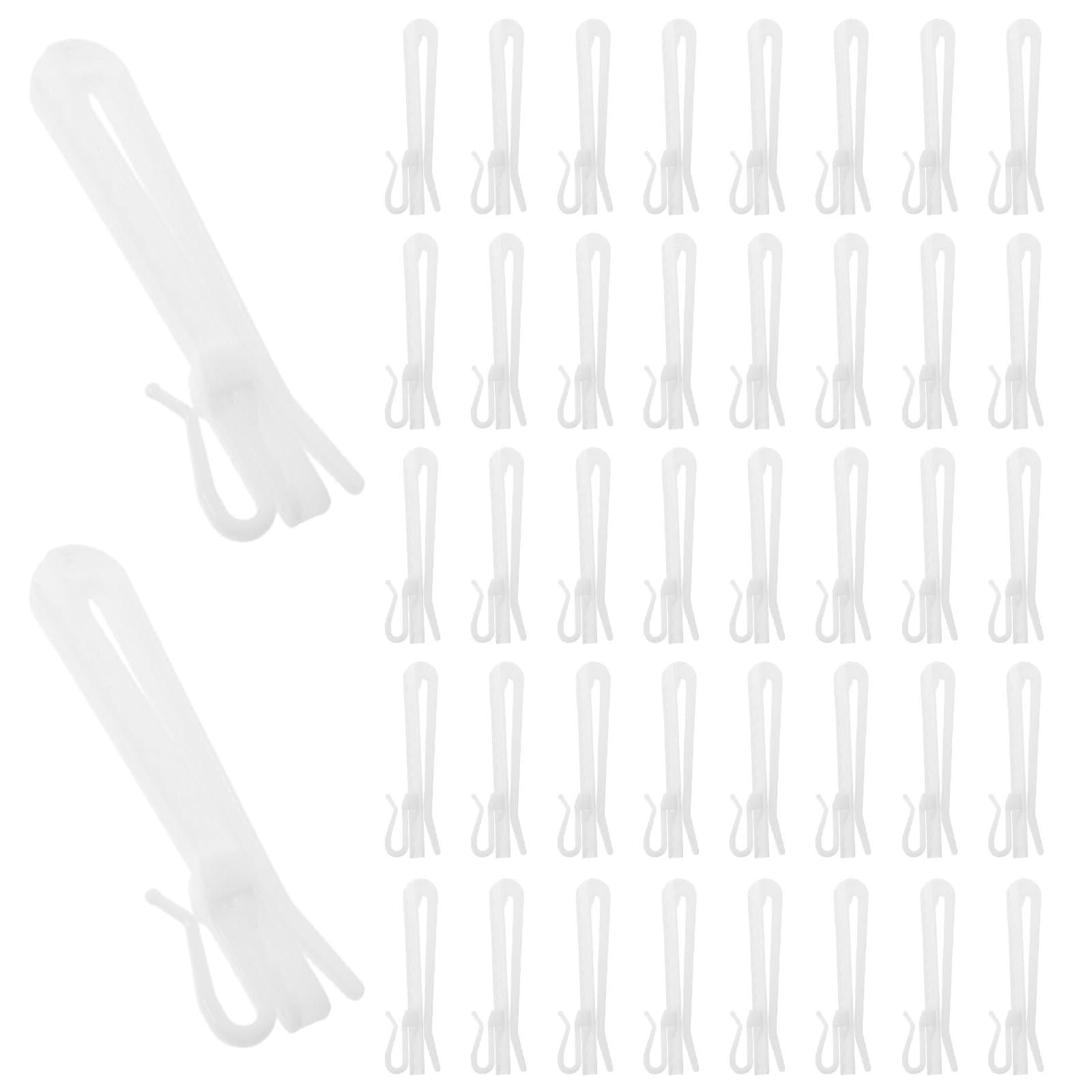 TOYANDONA Crochets de Rideaux en Plastique Blanc Réglables 80 Pièces 85 Mm Système à Cliquet pour Tringles à Rideaux Fenêtres Portes à Suspendre Plissée Polyvalente Maison et Salle