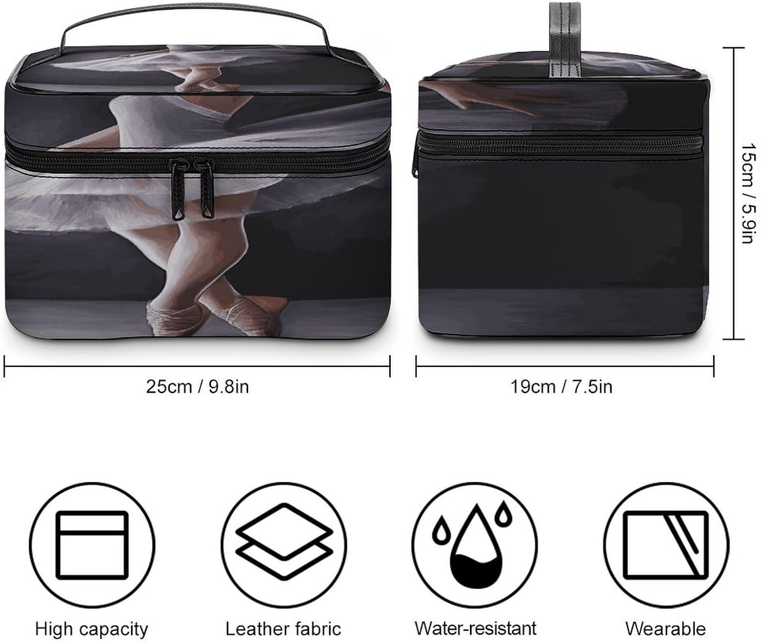 Ballet Dancer Travel Makeup Bag Cosmetic Bag Toiletry Bags image 2