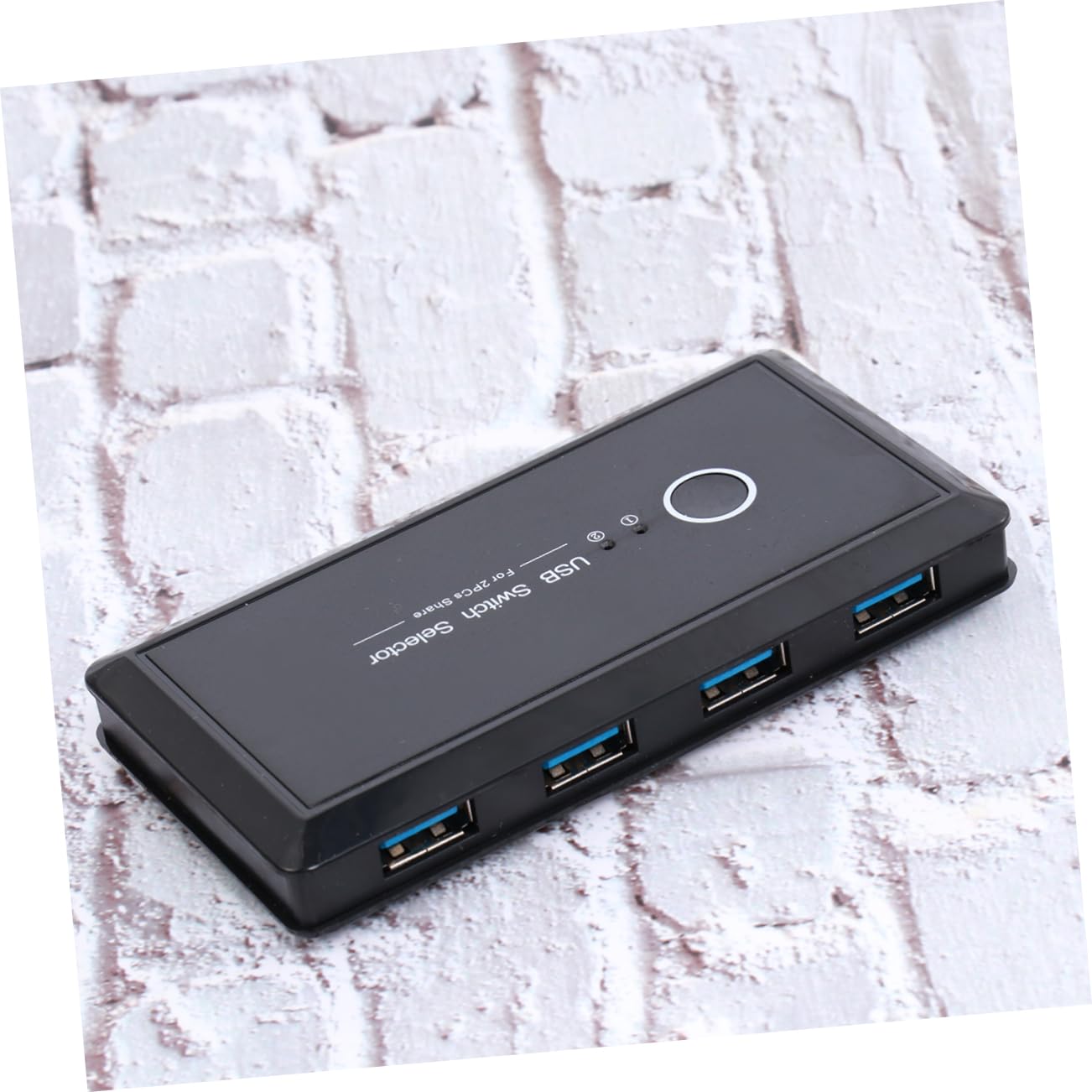USB Wahlschalter Schwarz 2 Port Automatischer Umschalter für 4 Geräte