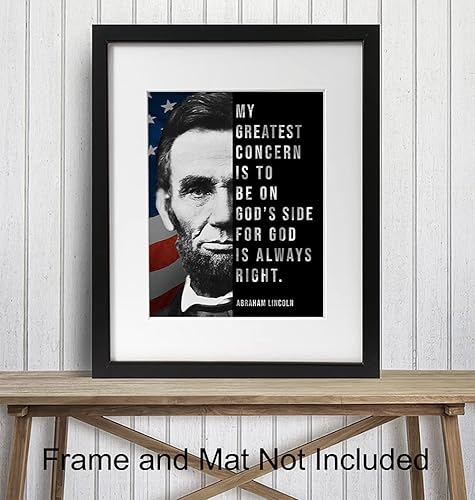 Miniatura 3 de Abe Lincoln - Abraham Lincoln Poster, 8x10 - American Flag Wall Decor - Patriotic Decor - Religious Wall Decor - God Wall Decor - Christian Wall Art