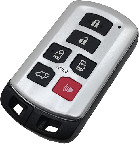Funda para llavero inteligente con control remoto de entrada sin llave para Toyota Sienna HYQ14ADR con llave en blanco (plateado) disponible en Yaxa Peru