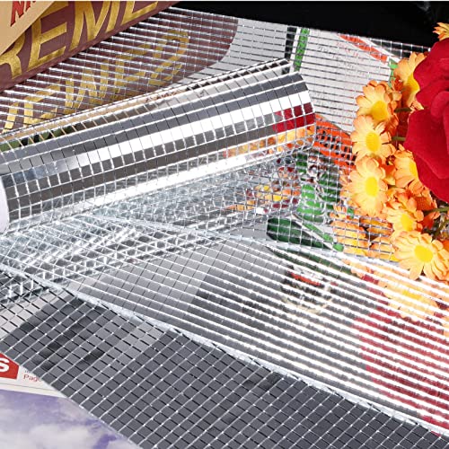 Pllieay 18000Pcs Silver Self Adhesive Mirrors Mosaic Tiles, Real Glass Small Squares Mosaic Mirror Stickers Disco Stickers For Disco Ball Craft, Home Decoration(5X5 Mm, Silver) #TOP6