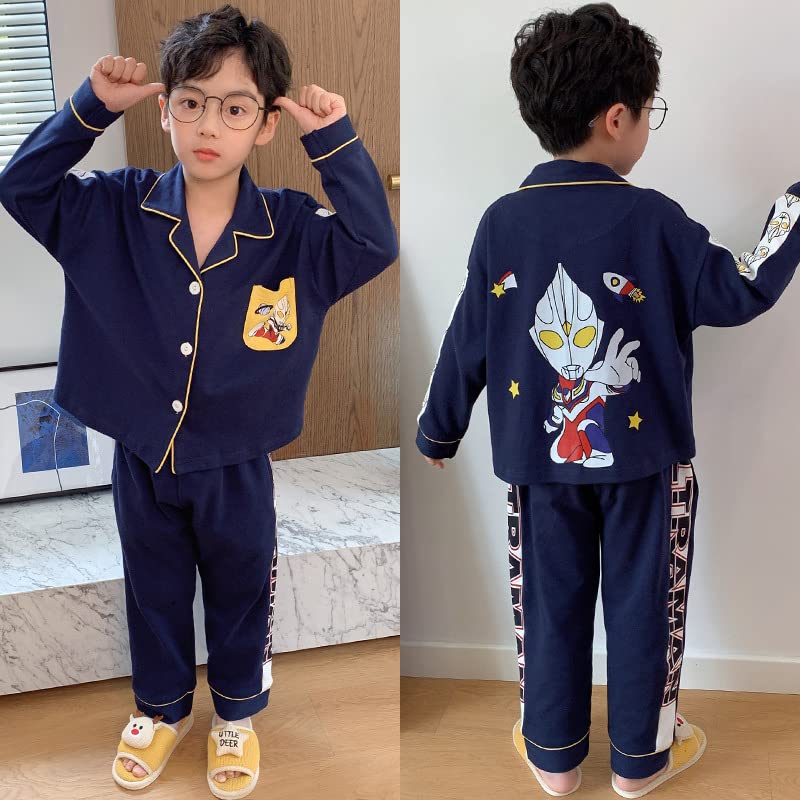 Amazon.co.jp: 子供用パジャマ 男の子 春秋 綿長袖 男の子 中高年 秋