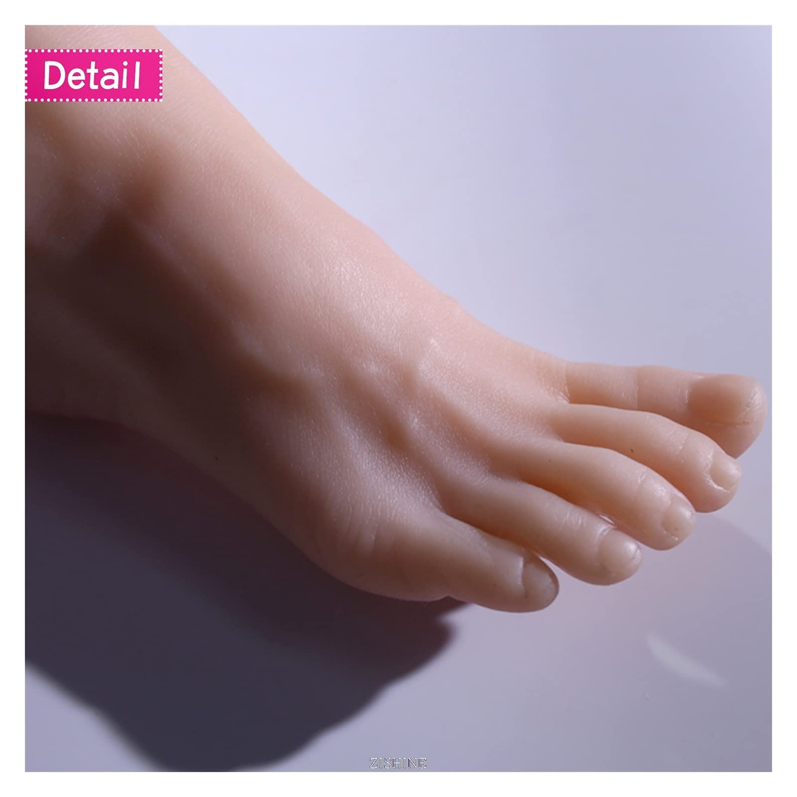 Manekin stóp Model skarpetki Gumowa Plastikowa Silikonowa Żeński Kobiet Męski Fałszywy Nail Noga Wyświetlacz Tarsel Kości Koszaci Dummy Ludzki Biżuteria skarpetkowa do butów(Skin Toes bone,Right foot)