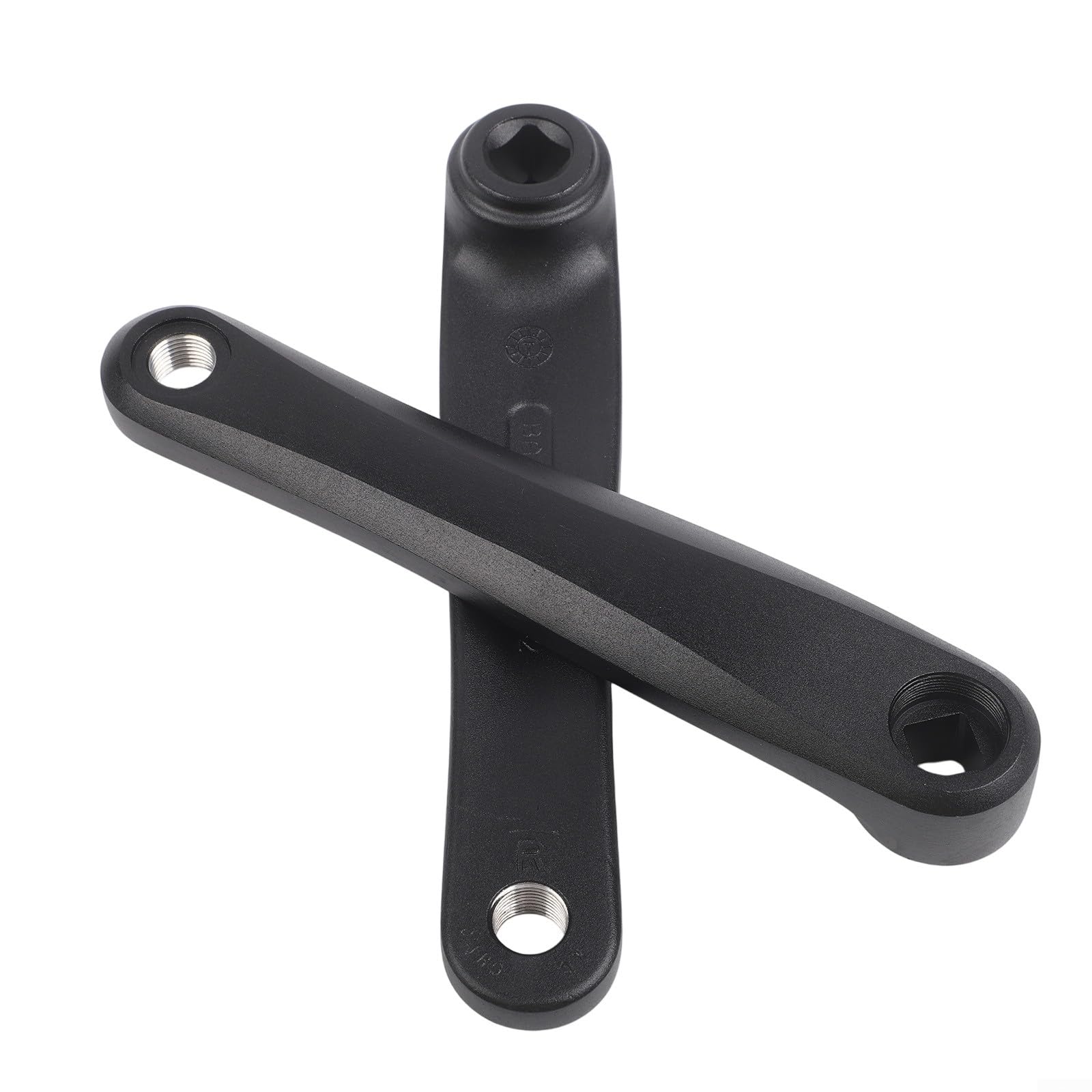 Set di pedivelle per bici elettriche in lega di alluminio da 170 mm per Bafang per motore di azionamento BBS01 BBS02B nero 430 g costruzione forgiata con finitura sabbiata Leng totale 204