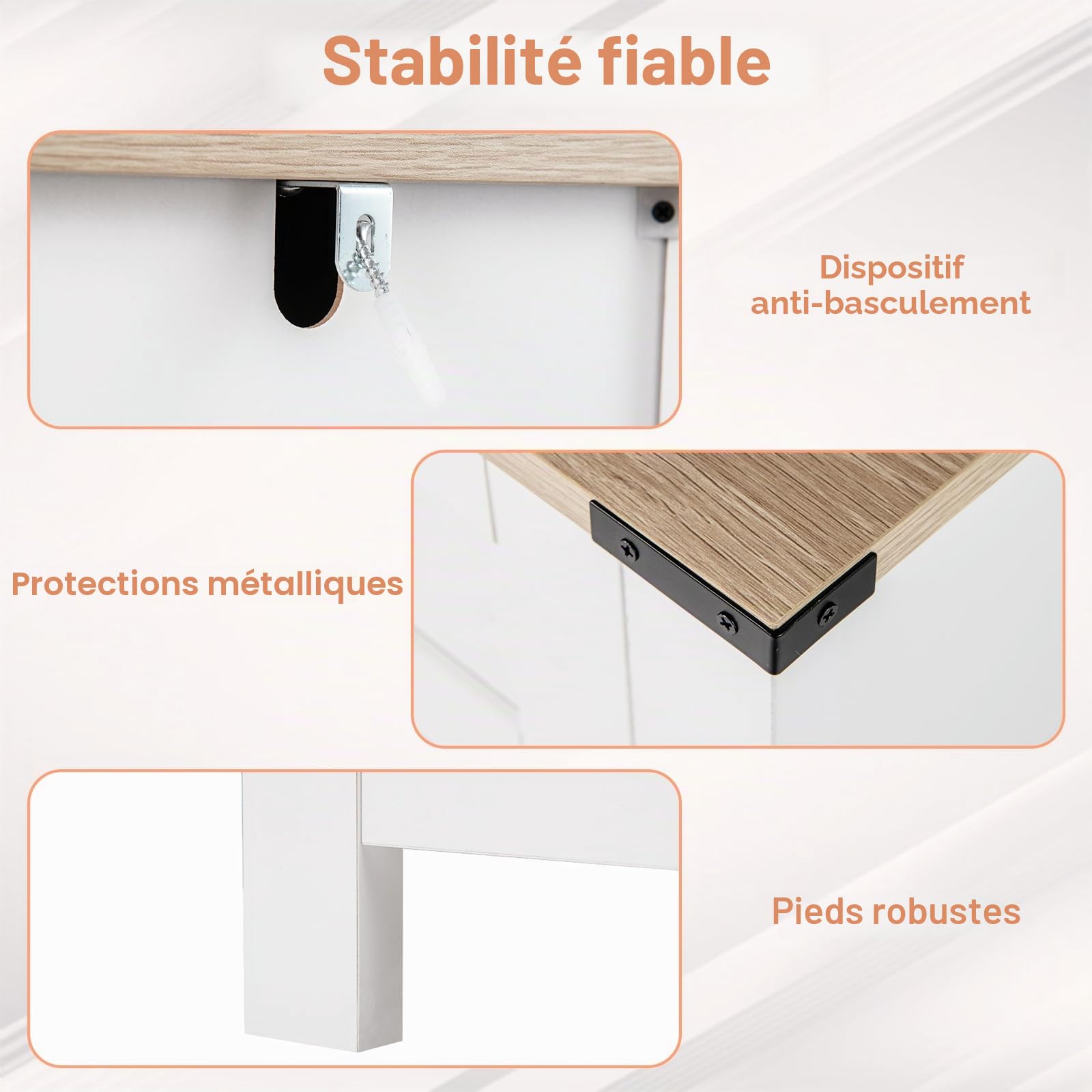 GIANTEX Buffet de cuisine - Commode avec plan de travail - Armoire de buffet avec tiroir et étagère réglable - En bois - Style maison de campagne - Armoire polyvalente debout - 80 x 40 x 92 cm - Blanc