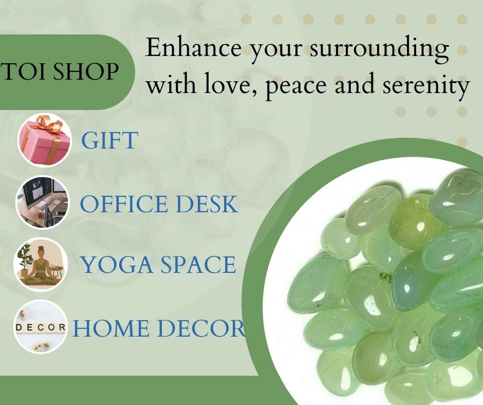 Image of Green Agate Tumble /Pebbles Stone. for Reiki, Crystal, Vastu, Fang Shui Aura, Home Decor, Office Decor, Gifting, Good Luck, showpiece etc. (Green Onyx, 400 gm)