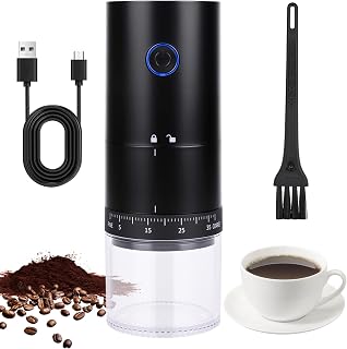 Molinillo de Café Eléctrico, USB Rechargeable Molinillo de Cafe, 38 Ajustes de Molienda, Portátil Molino Café Expreso, molinillo de Semillas o Especias para Hogar, Oficina (Negro)
