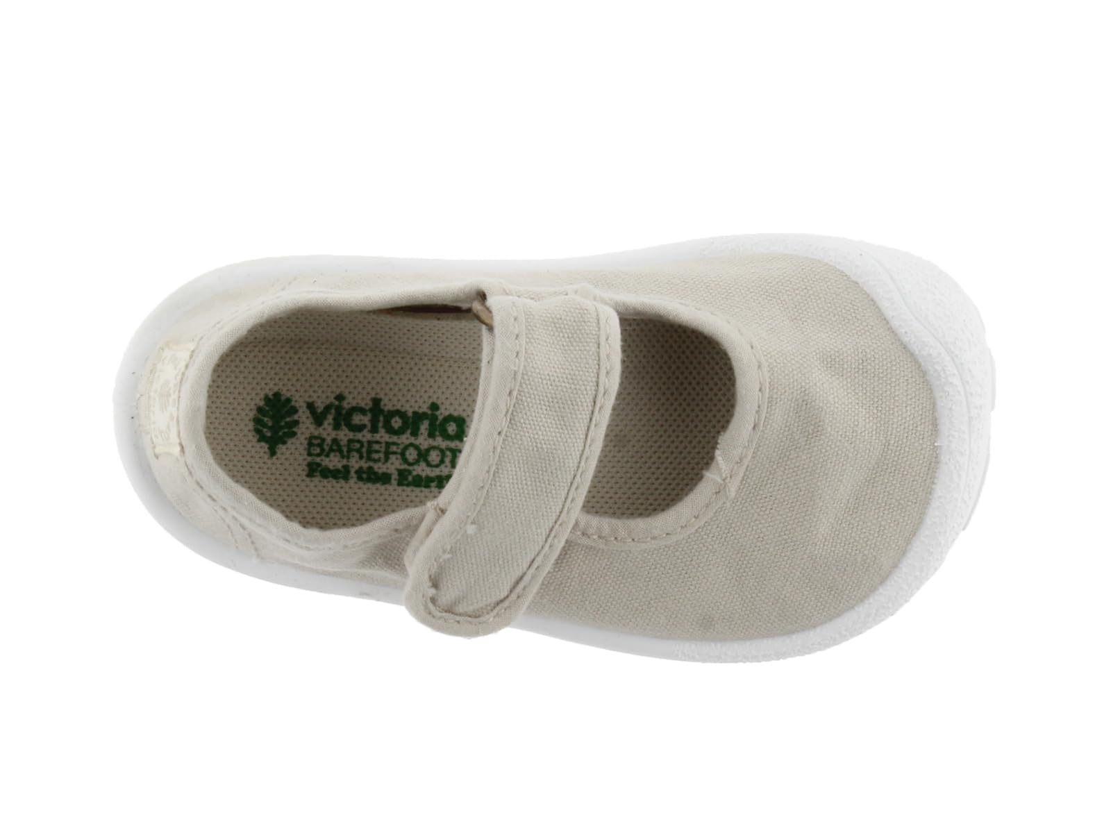 Victoria Merceditas Respetuosas Barefoot Bosco Lona Tintada DREC & Tira Adherente para Niños