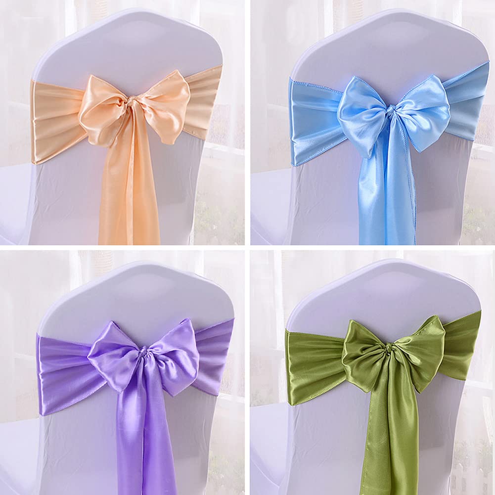 ERRVA Decorazione per sedie da matrimonio, telai per sedie, fasce per nodi, fiocchi per sedie per decorazioni per sedie per eventi, banchetti, feste di matrimonio, viola