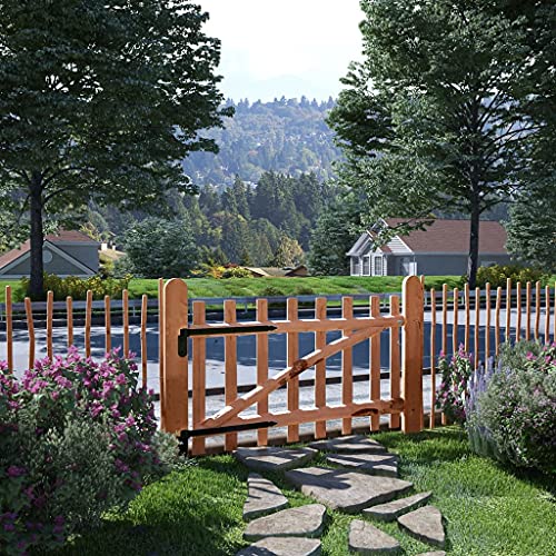 HaoChrymec Zauntor Einflügelig aus Haselnussholz, Imprägniert und Verrottungsfest, Robust und Langlebig, gartentor holz, hoftor, Für Garten & Terrasse, Braun, 100x60 cm